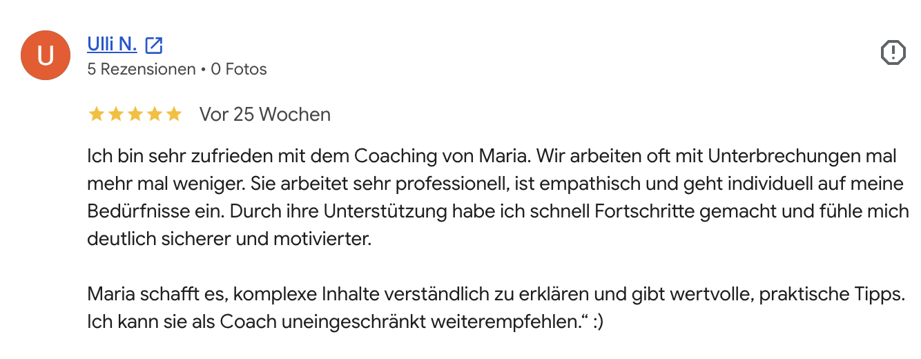 Bewertung einer Klientin
